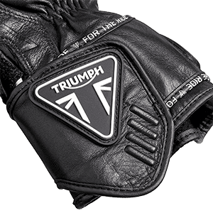 Triple Motorradhandschuhe aus Leder, Schwarz