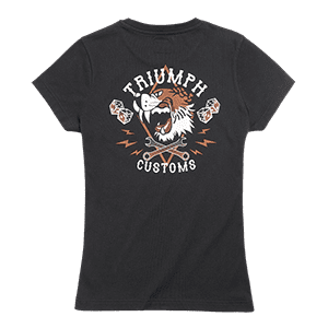 BITTEN DAMEN-T-SHIRT MIT PRINT, SCHWARZ
