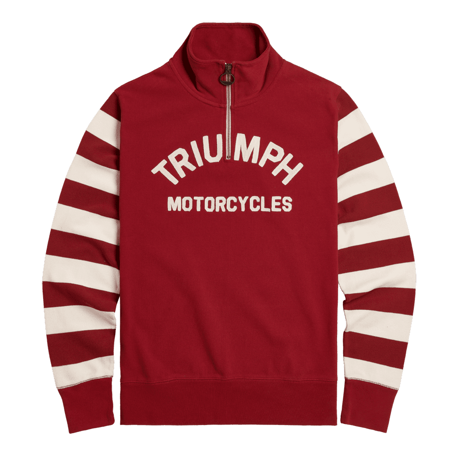Highly Double Pique Half Zip Sweatshirt in Vintage Red