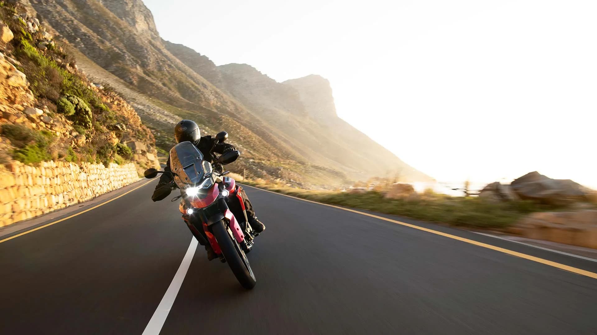 Triumph Tiger 900 GT Pro in Korosi Red powering down South Africa's roads