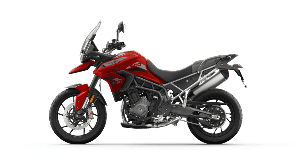 LHS CGI of Triumph Tiger 900 GT in Korosi-red