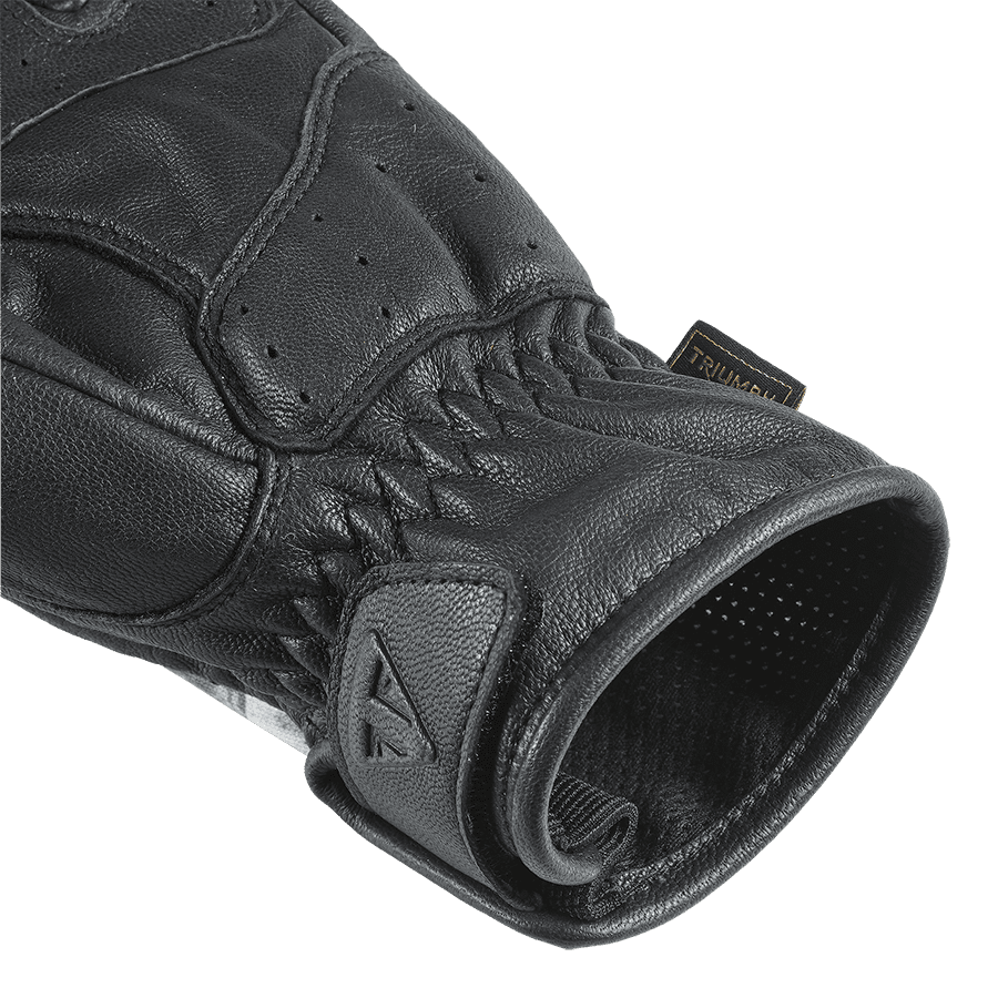 Blackjack Flag Leather Gloves in Black & White | Motorcycle Clothing