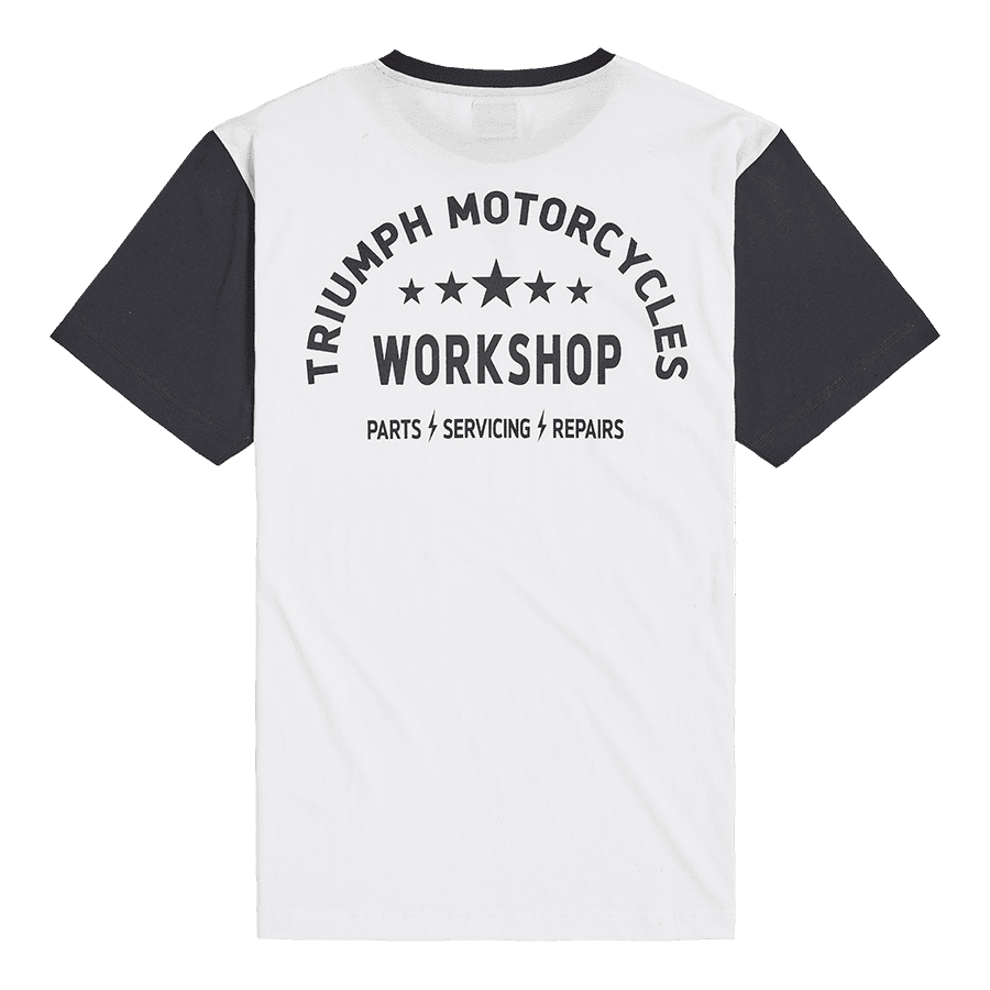 Fendland Contrast Sleeve Workshop T-shirt in Black |Casual Clothing