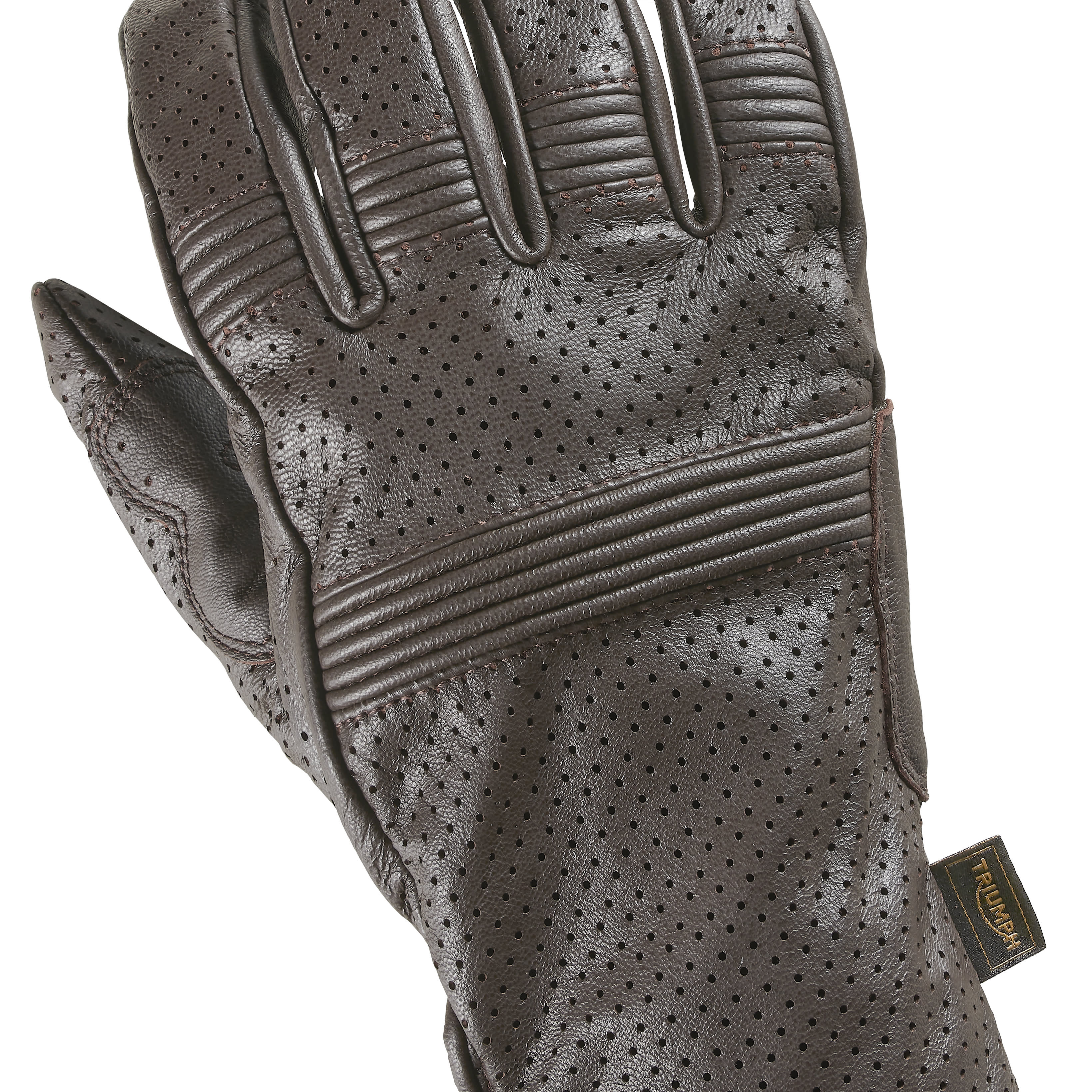 Cali Perforated Leather Gloves In Brown | Motorcycle Clothing