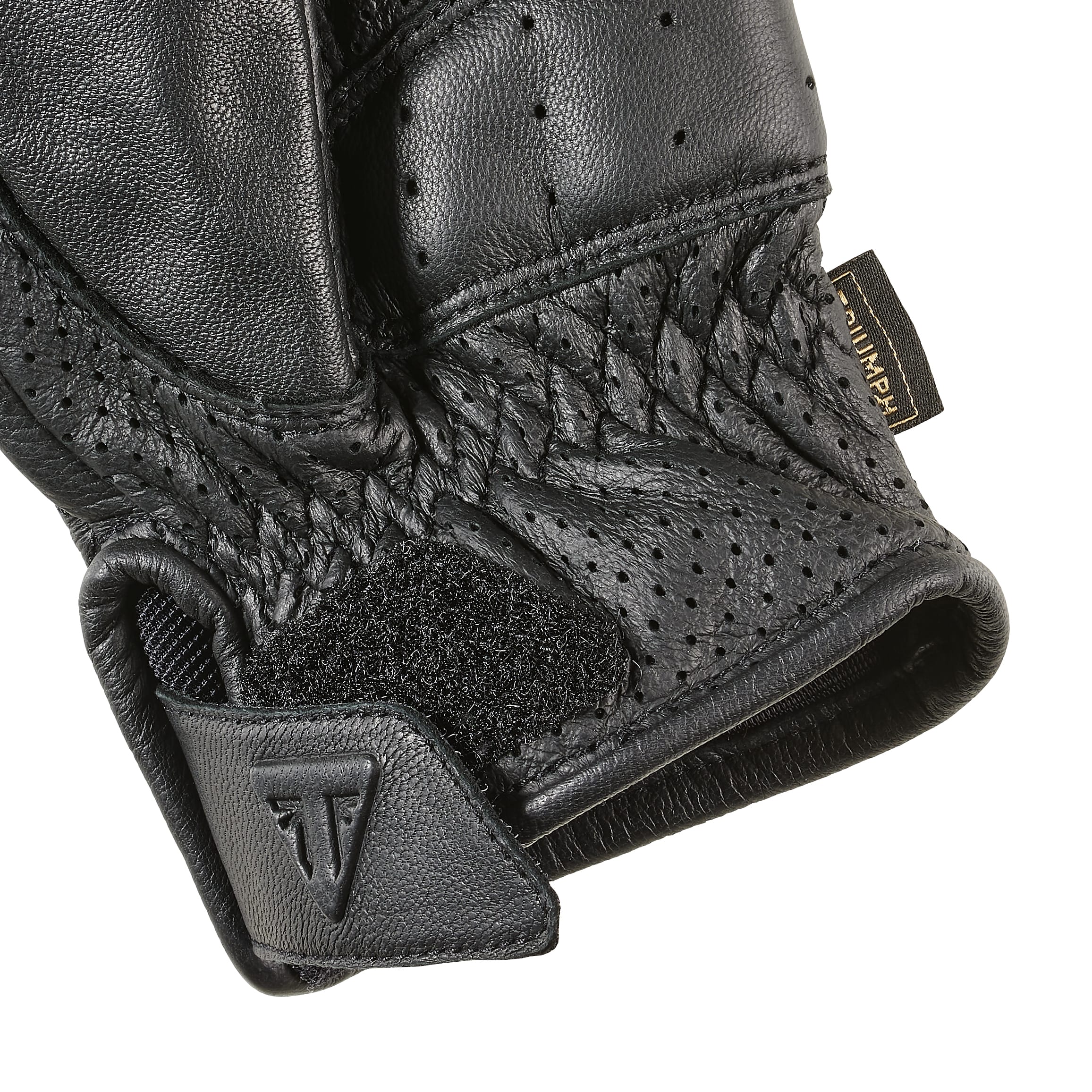 バイクウェア・装備 TRIUMPH,DALTON GLOVE,GOLD-S Dalton Leather Black Gloves | Motorcycle Clothing