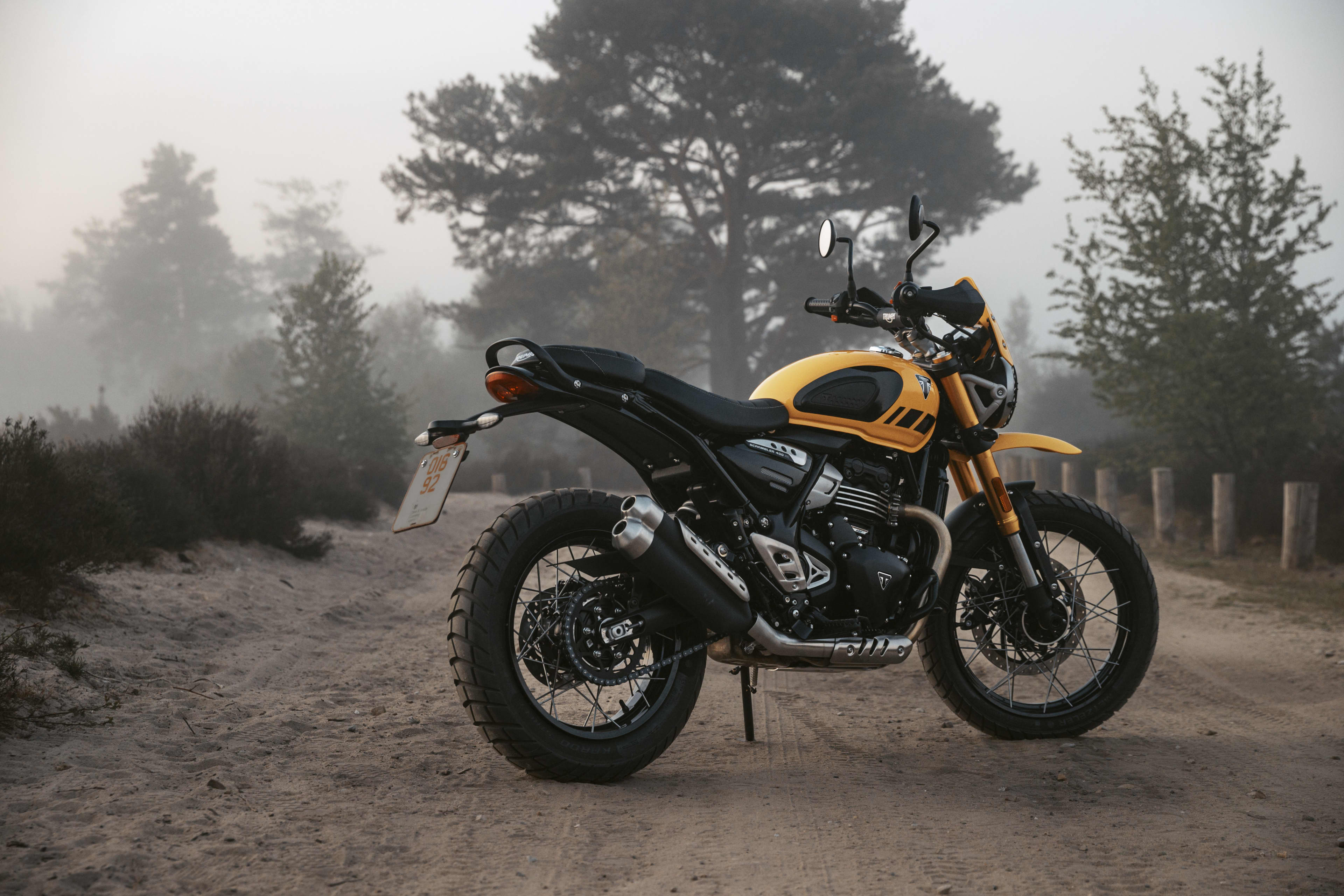 Triumph Scrambler 400 XC still shot beautiful bike 