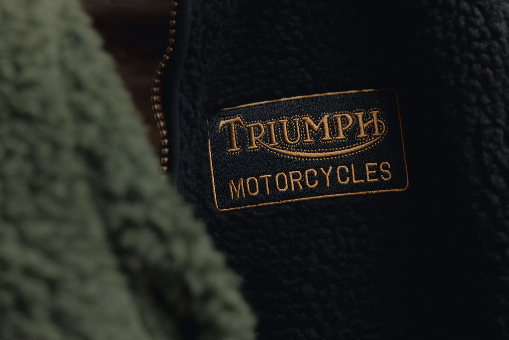Close up of a Triumph Motorcycles Heritage patch badge