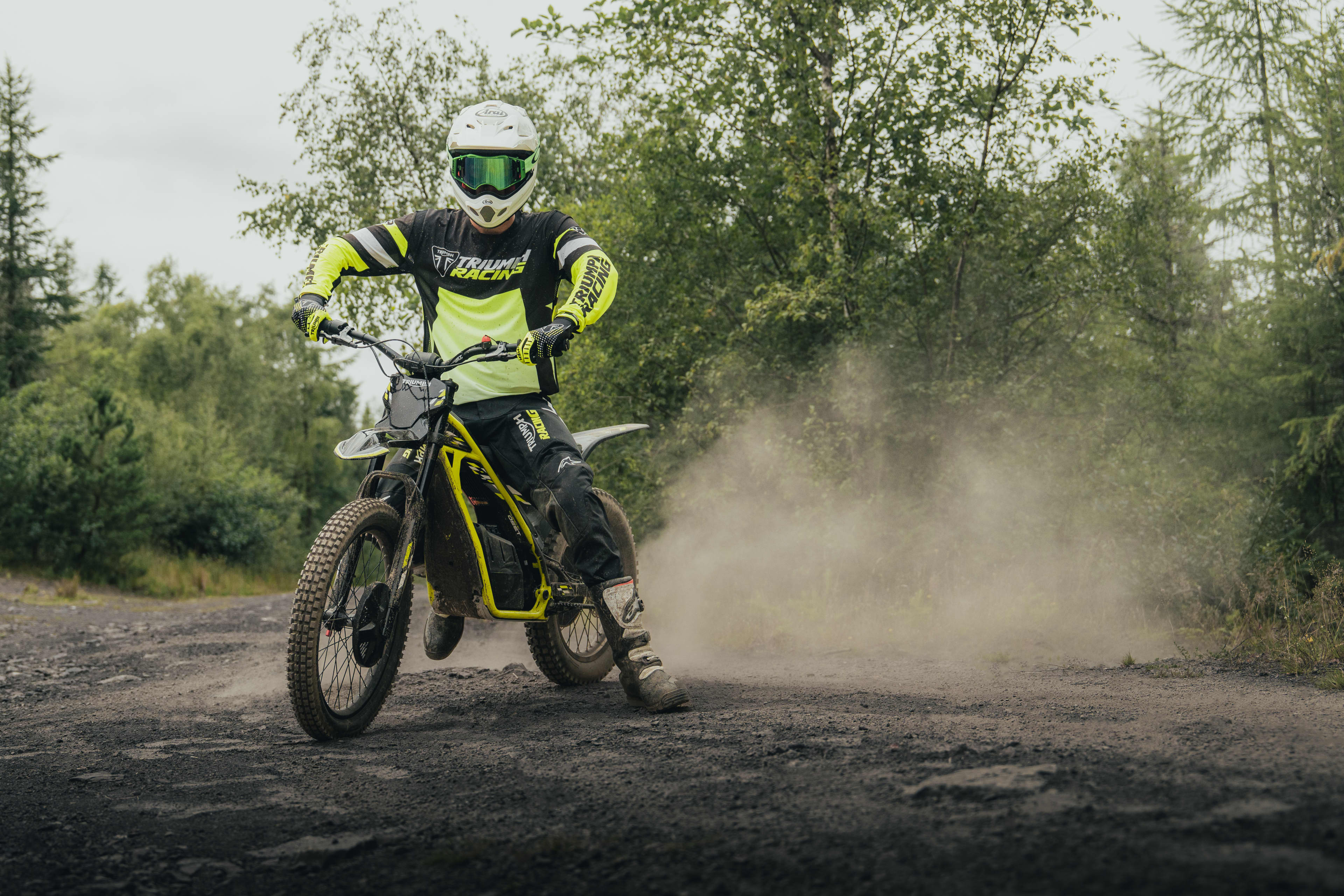 Triumph TXP-24 electric bike with a young advanced rider.