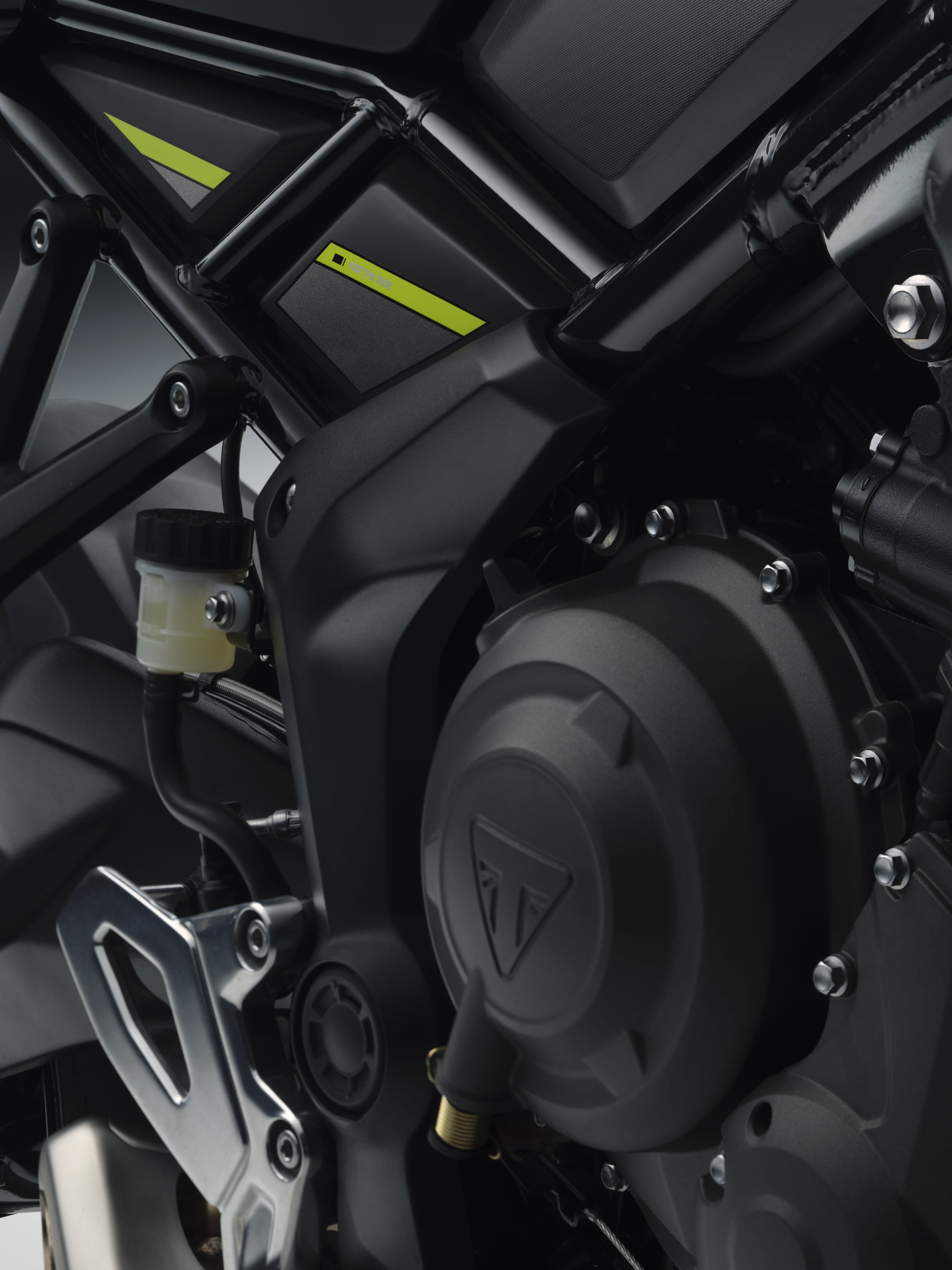 Interstellar Blue Tiger Sport 660 close up of engine