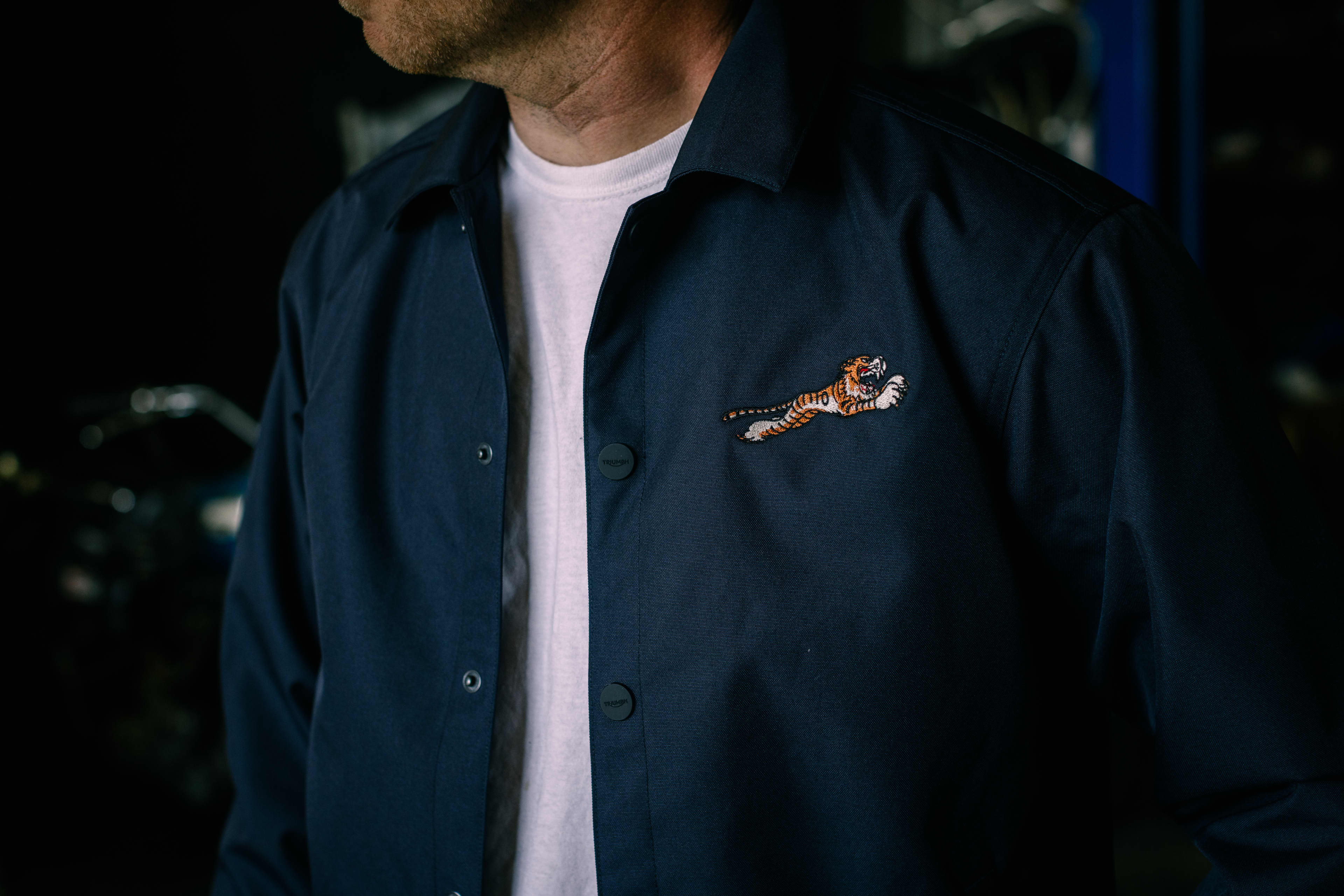 New Triumph Heritage Team Coach Jacket in Indigo