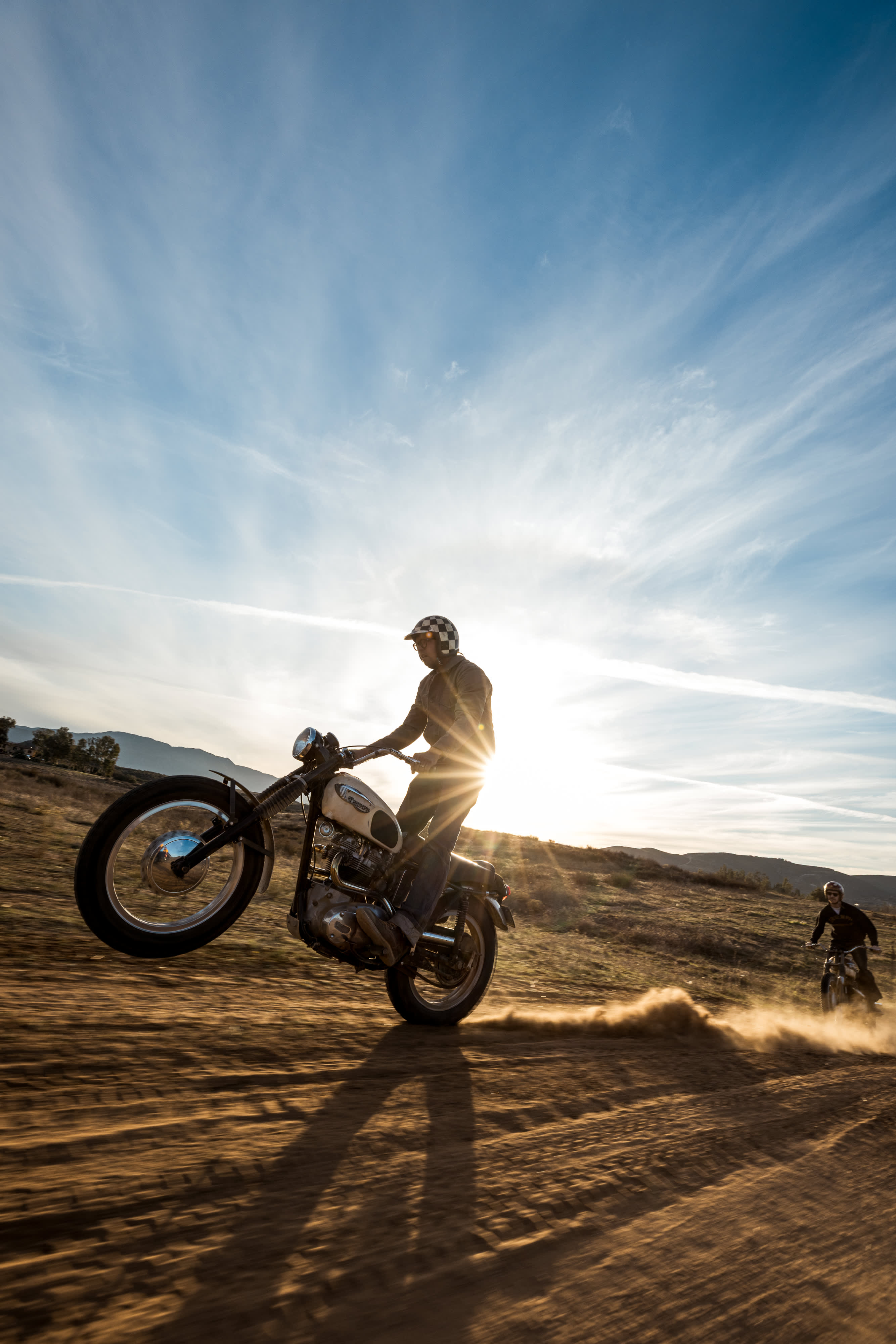 Triumph Motorcycle in the desert