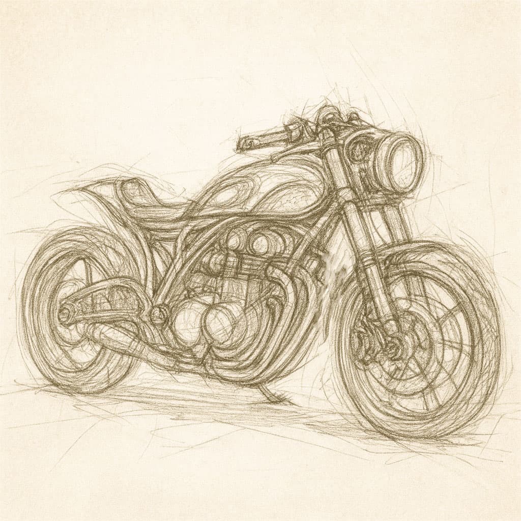 Custom motorcycle sketch