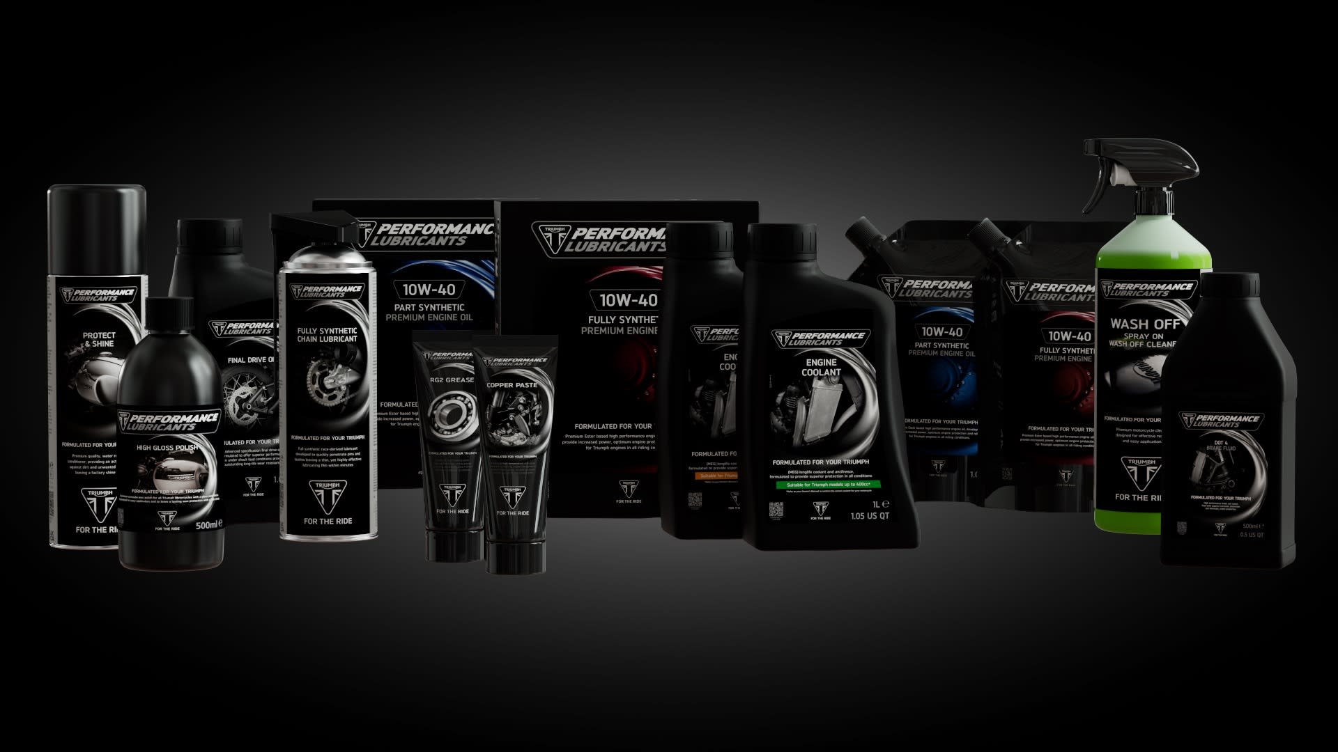 Triumph Performance Lubricants product range