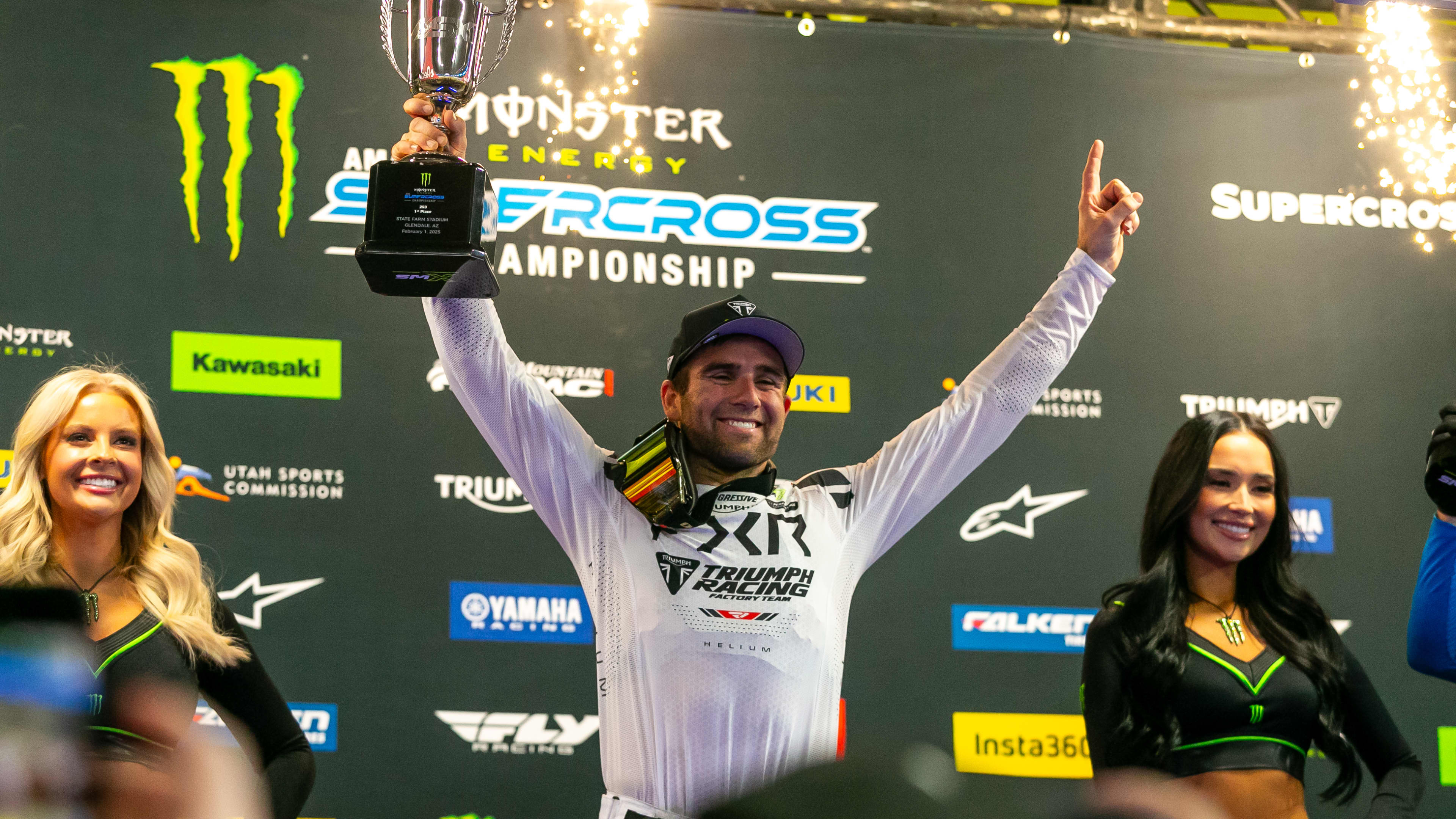 2025 — PREMIÈRE VICTOIRE EN SUPERCROSS Jordon Smith sur une Triumph en Supercross