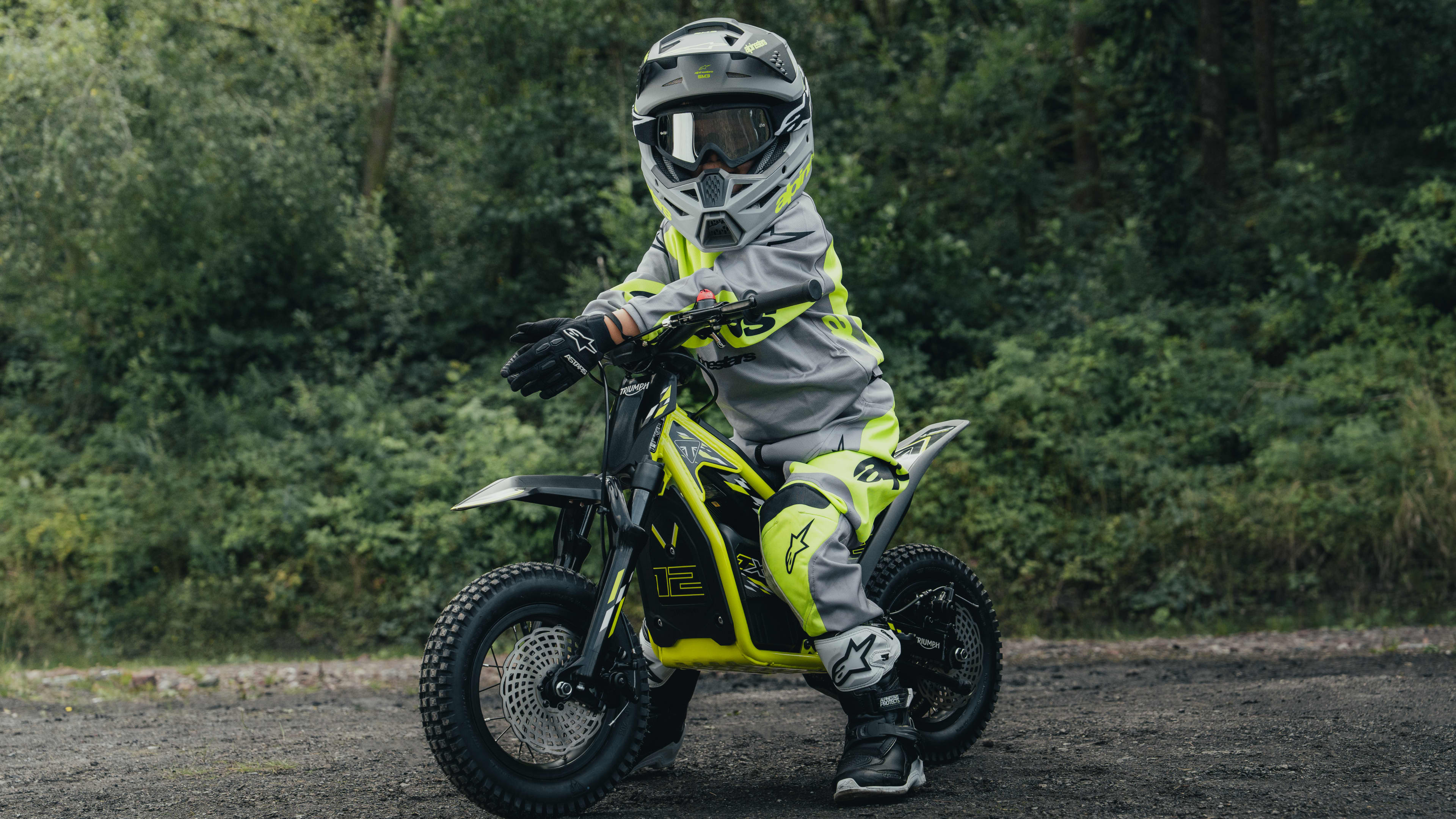 TXP-12 powered by OSET showing a low seat height for the younger rider.