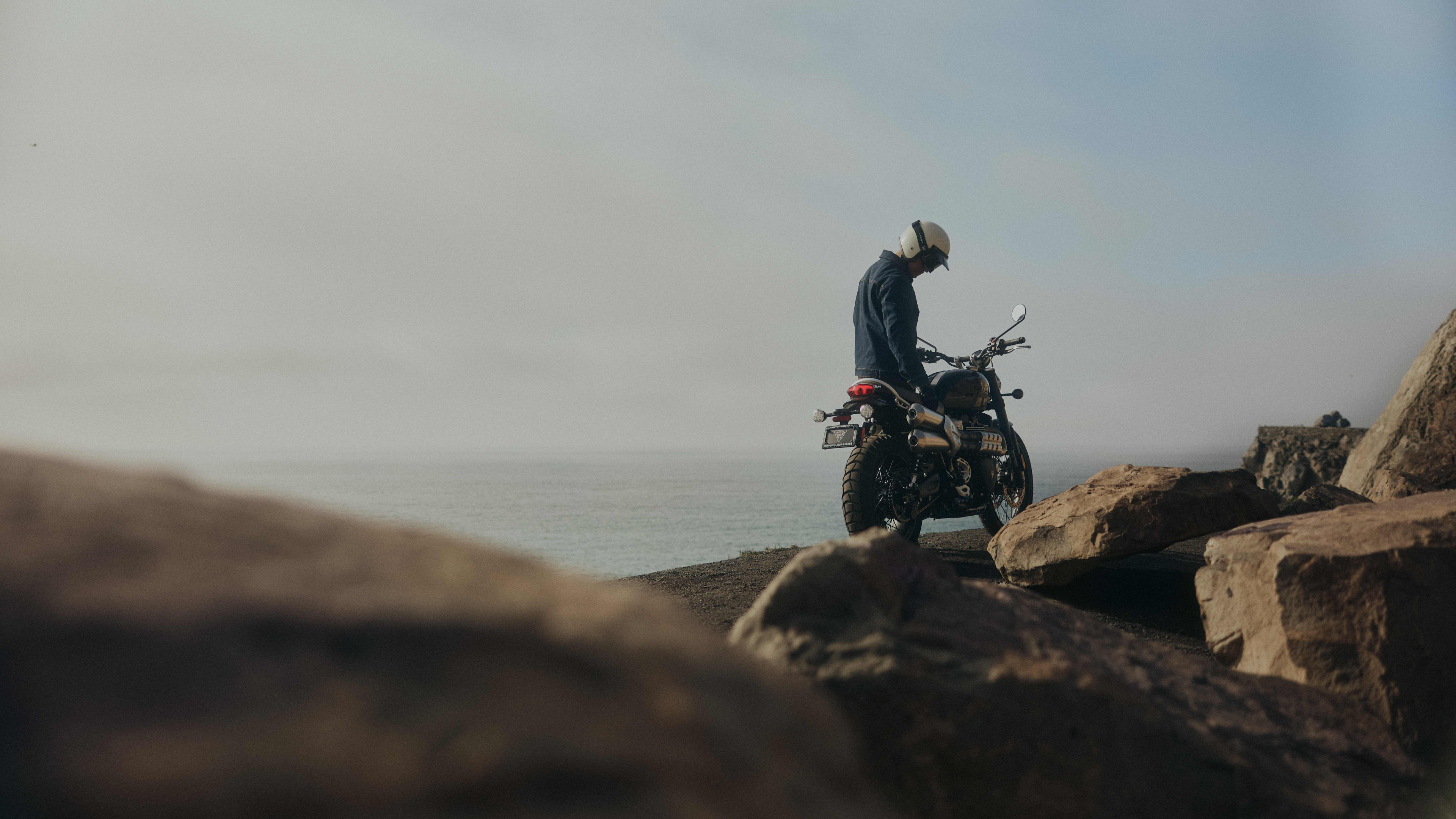 Man wearing Triumph Casual Clothing