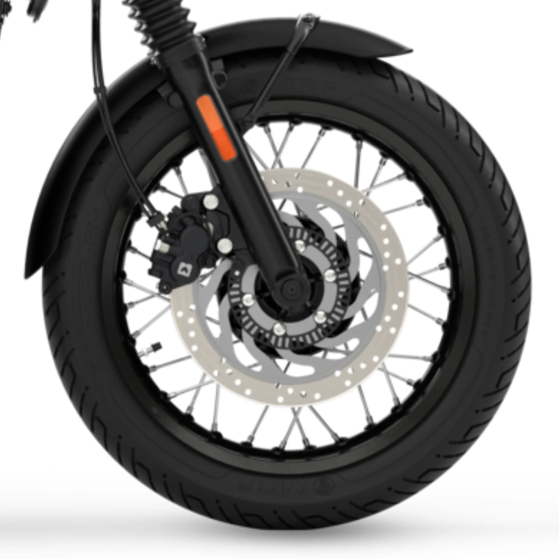 La T40 Black est conçue pour offrir du style et des performances. Les roues à rayons sont dotées de jantes légères en aluminium et de rayons en acier résistant. Elles contribuent à l’inimitable look Bonneville classique, tout en offrant une maniabilité facile et agile, ainsi que des sensations plus dynamiques sur la route.