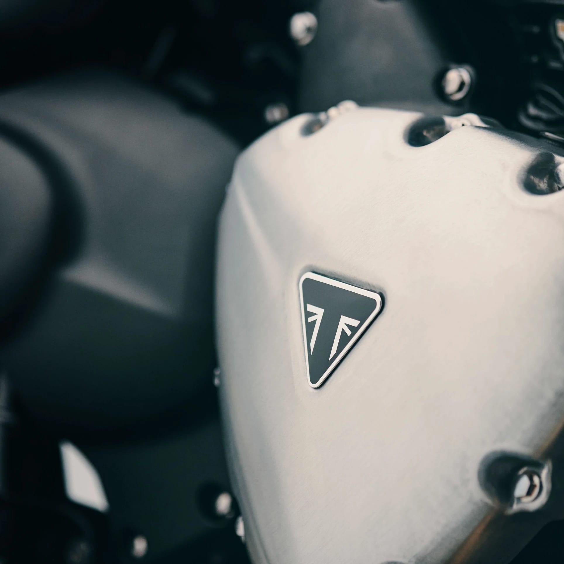 The beautiful 350cc TR Series engine has the clean and uncluttered profile that’s instantly recognisable as a Triumph Modern Classic.
The bright machined cooling fins on the cylinder head and large finned header roses are a nod to Bonnevilles of the past.
Completing the classic look, the clutch and alternator covers are finished in brushed aluminium, adding a premium appearance that complements the timeless styling.