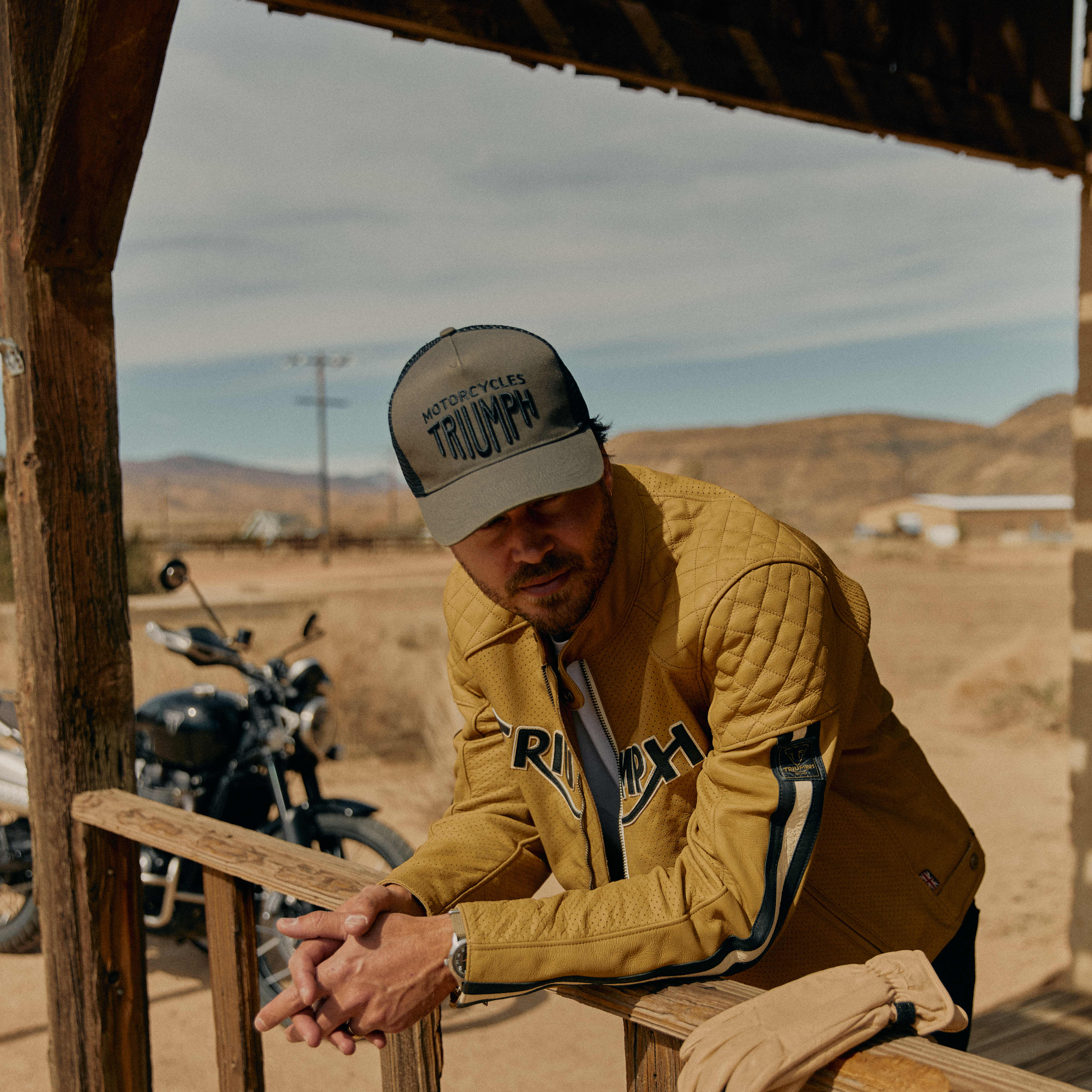 Man wearing Triumph Clothing