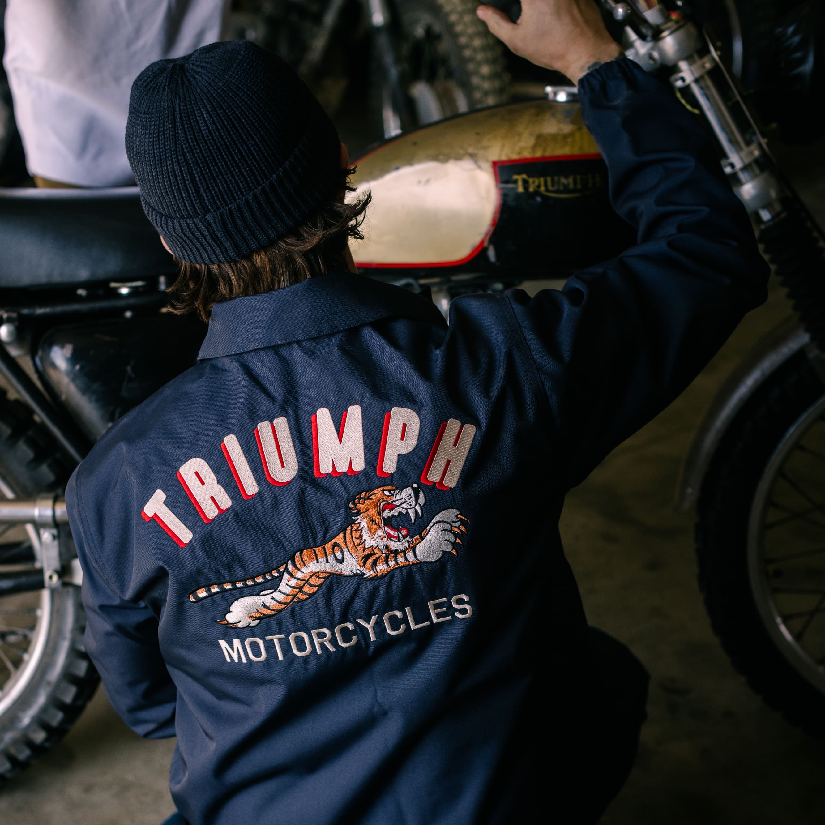 Man wearing a Triumph Heritage Jacket