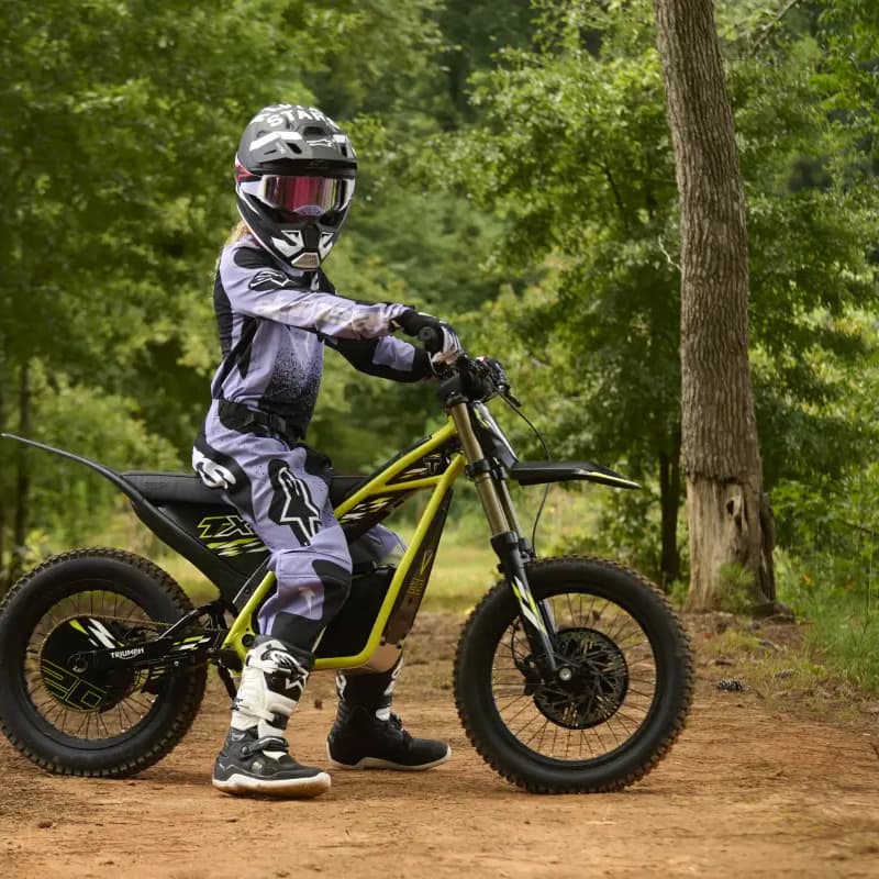 Built for growing riders and more demanding terrain, the TXP-20 delivers a more capable ride with modular versatility and bold, race-inspired Triumph styling.