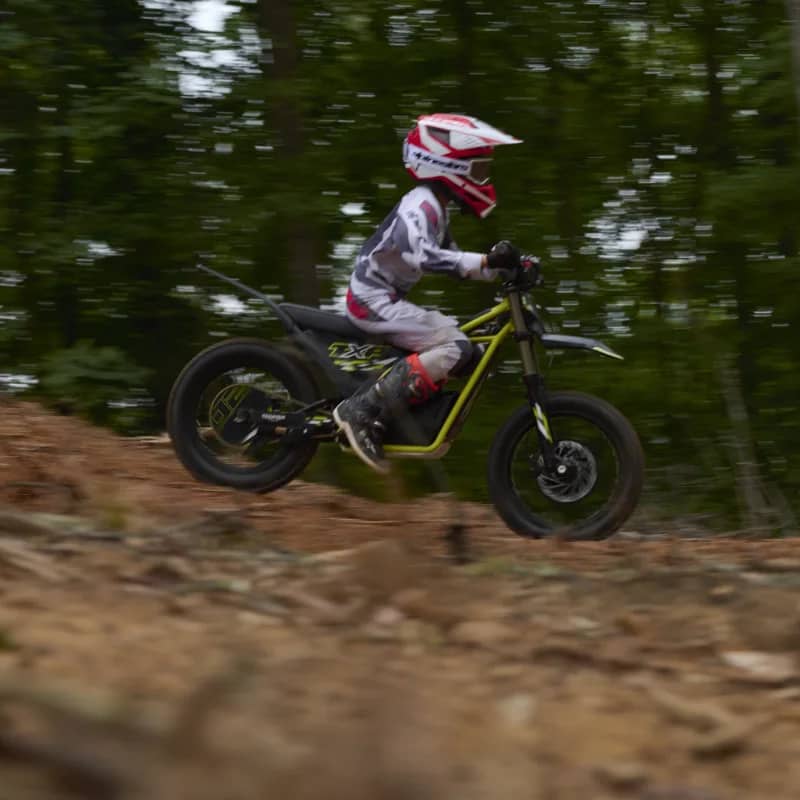 Designed for riders aged 7–10, the TXP-20 offers increased power, more torque, and upgraded geometry for trail exploration and junior trials competition use.
