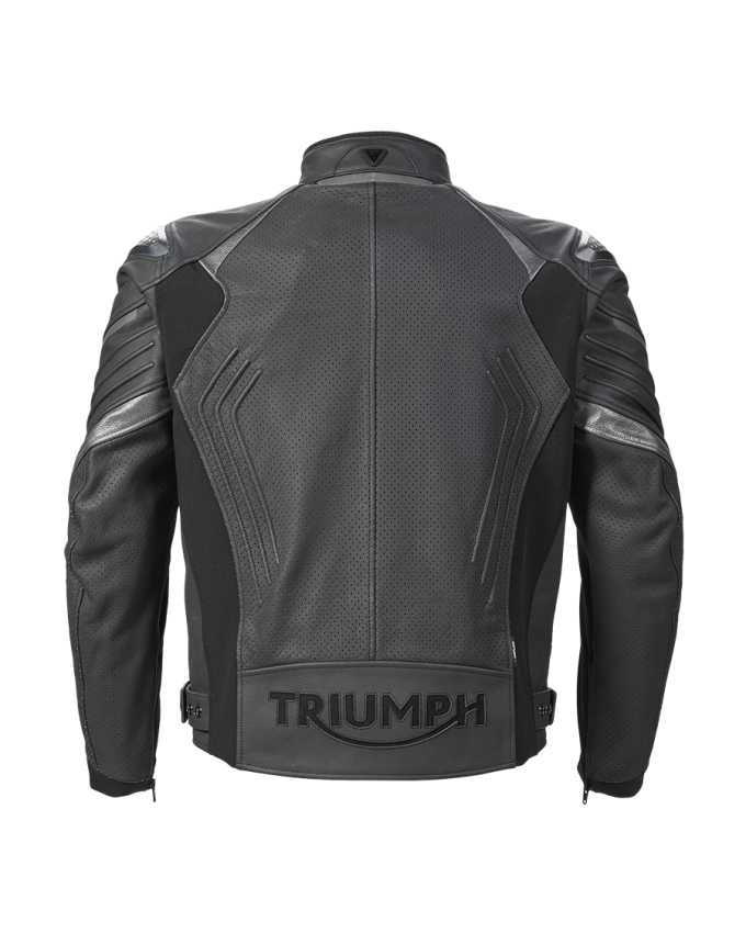Blouson en cuir perforé Triple