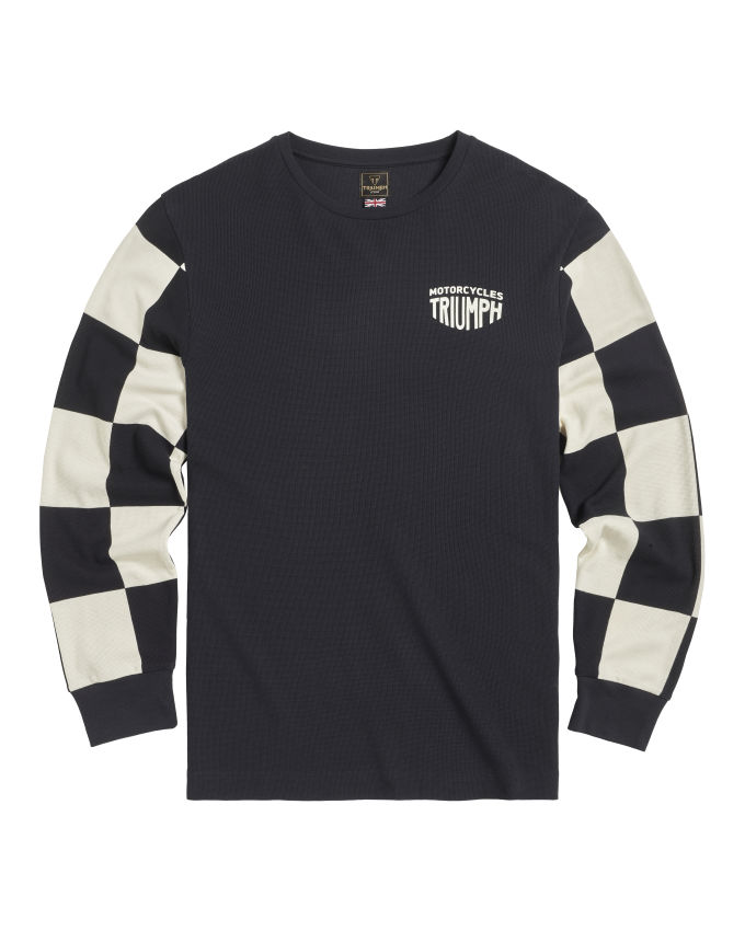 Harker Checkerboard Waffel-Langarmshirt Mit Kariertem Flaggenmuster