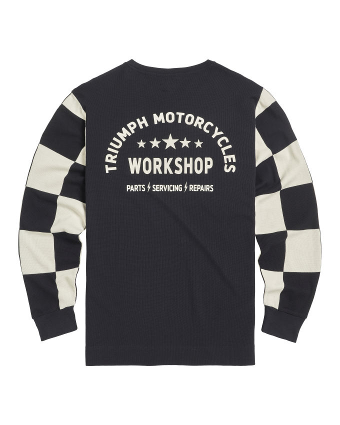 Harker Checkerboard Waffel-Langarmshirt Mit Kariertem Flaggenmuster