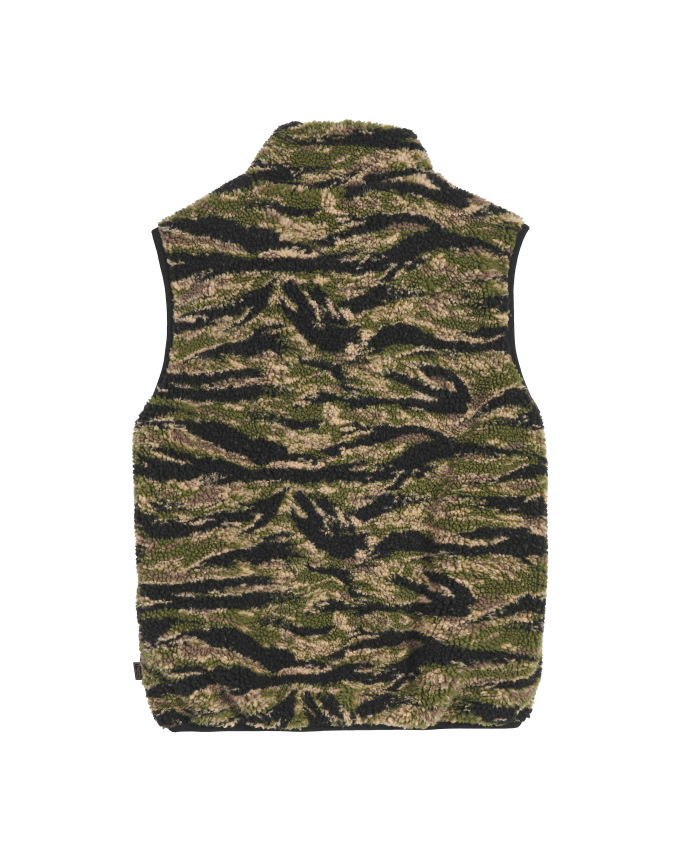 Sykes Weste aus hochflorigem Fleece in Tiger Camo