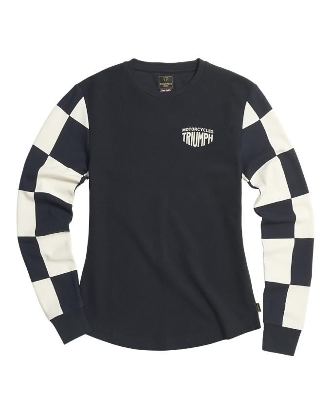 Nikki Langarmshirt für Damen in Schwarz und Elfenbeinfarben