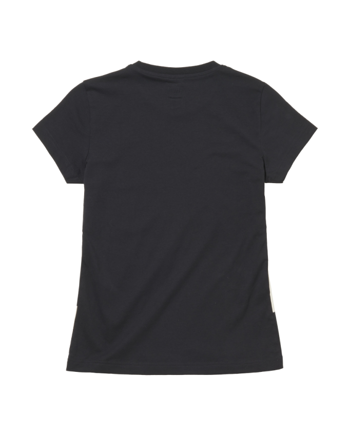 Katrina T-Shirt für Damen mit kariertem Flaggenmuster in Schwarz und Elfenbeinfarben