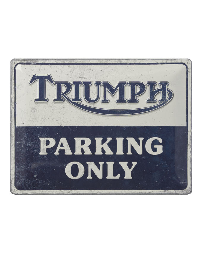 Plaque en fer blanc Triumph Parking