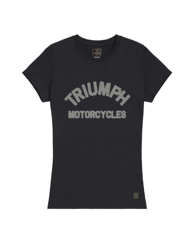 T-shirt à damiers avec logo en arc de cercle Luss pour femme