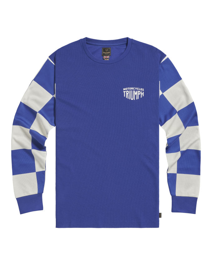 Harker Checkerboard Waffel-Langarmshirt Mit Kariertem Flaggenmuster