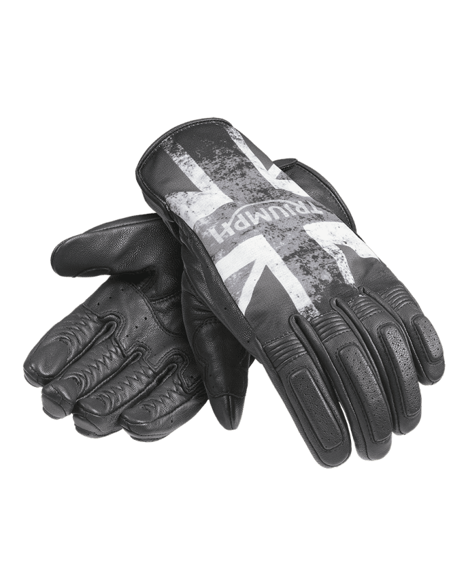 Blackjack Flag Leather Gloves