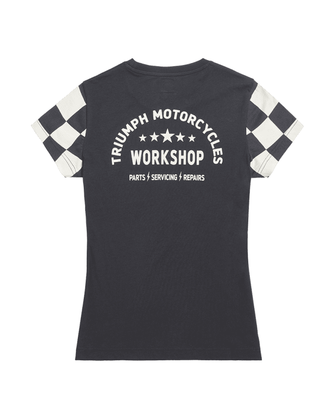 Marie Womens Checkerboard Sleeve Tee