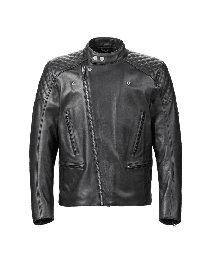 Braddan asymmetrische Lederjacke