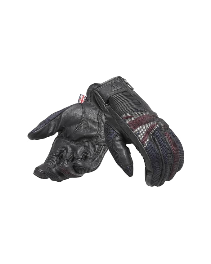 Mesh Motorradhandschuhe aus Leder mit Union Jack
