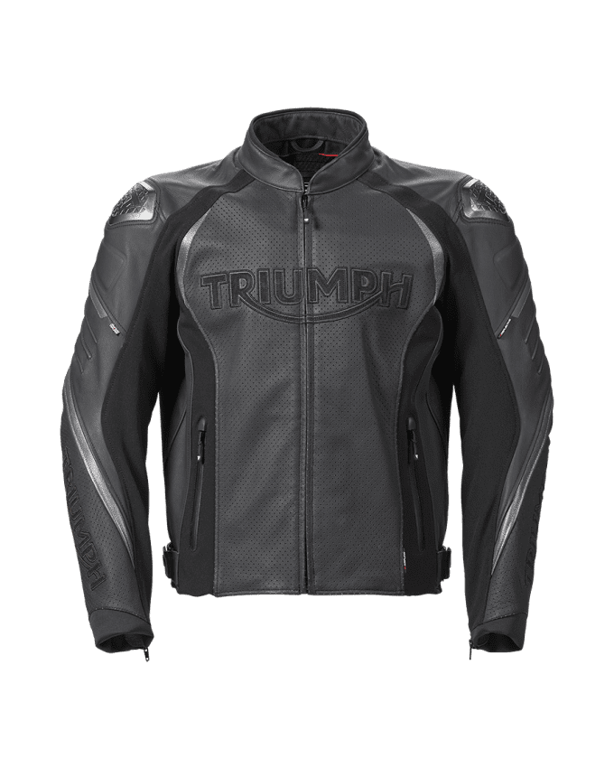 Triple Jacke aus perforiertem Leder