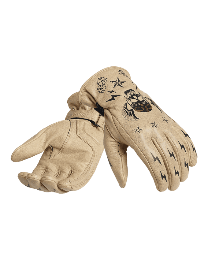 Gants en cuir imprimé graphique Reckless