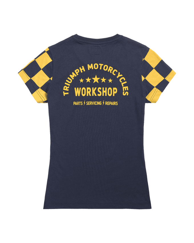 Marie Womens Checkerboard Sleeve Tee