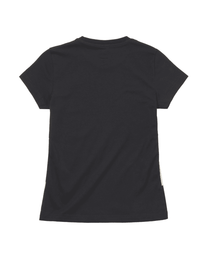 Katrina T-Shirt für Damen mit kariertem Flaggenmuster in Schwarz und Elfenbeinfarben