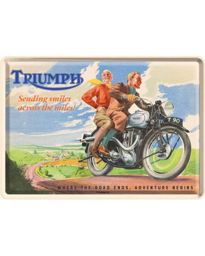 Triumph Sending Smiles Metal Postcard
