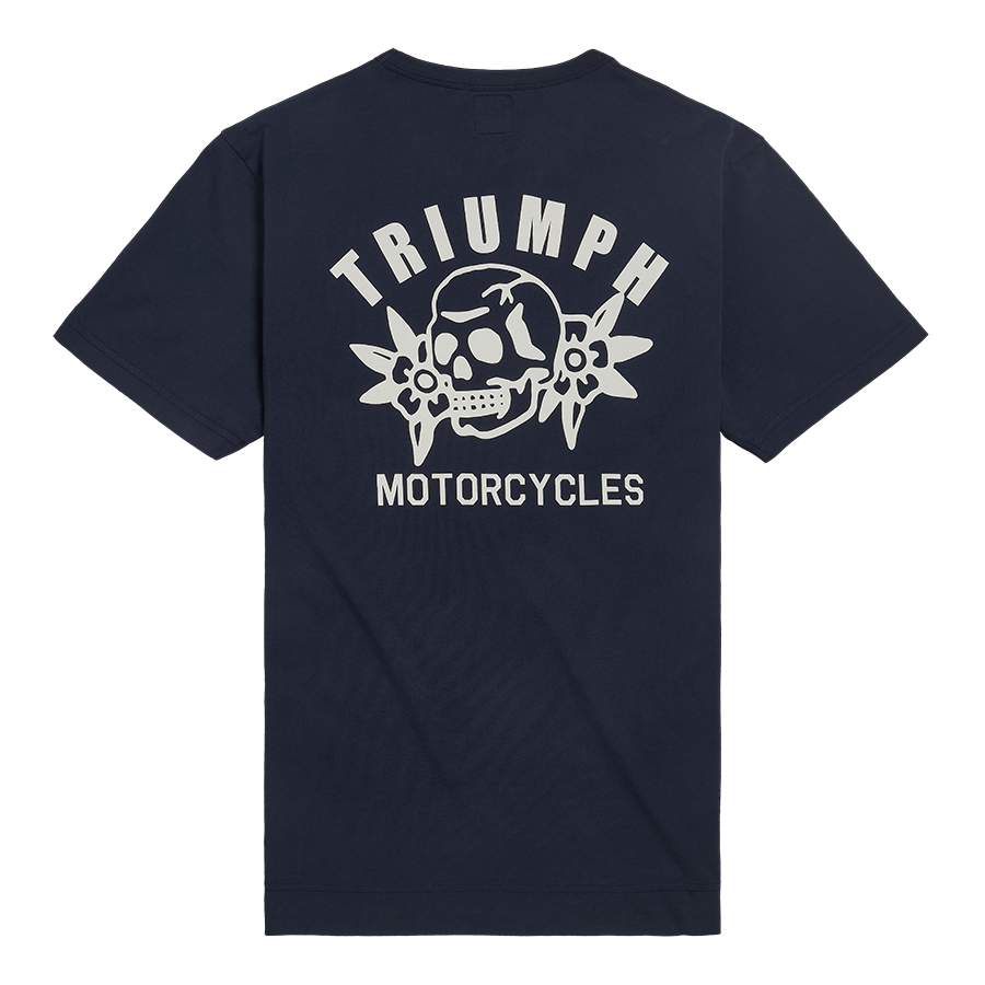 Skull N Roses Pocket T-shirt in Indigo | Triumph Lifestyle