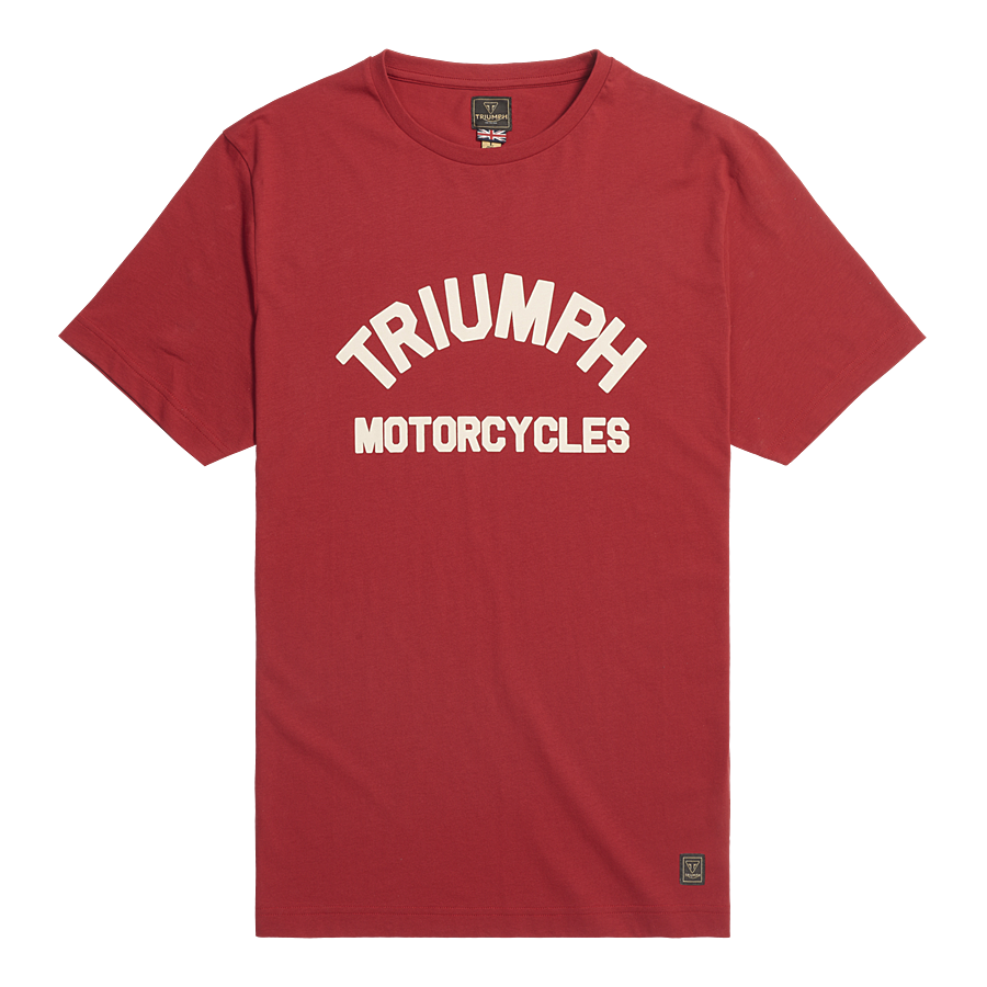 Burnham Arch Logo Tee in Red | Casual Clothing