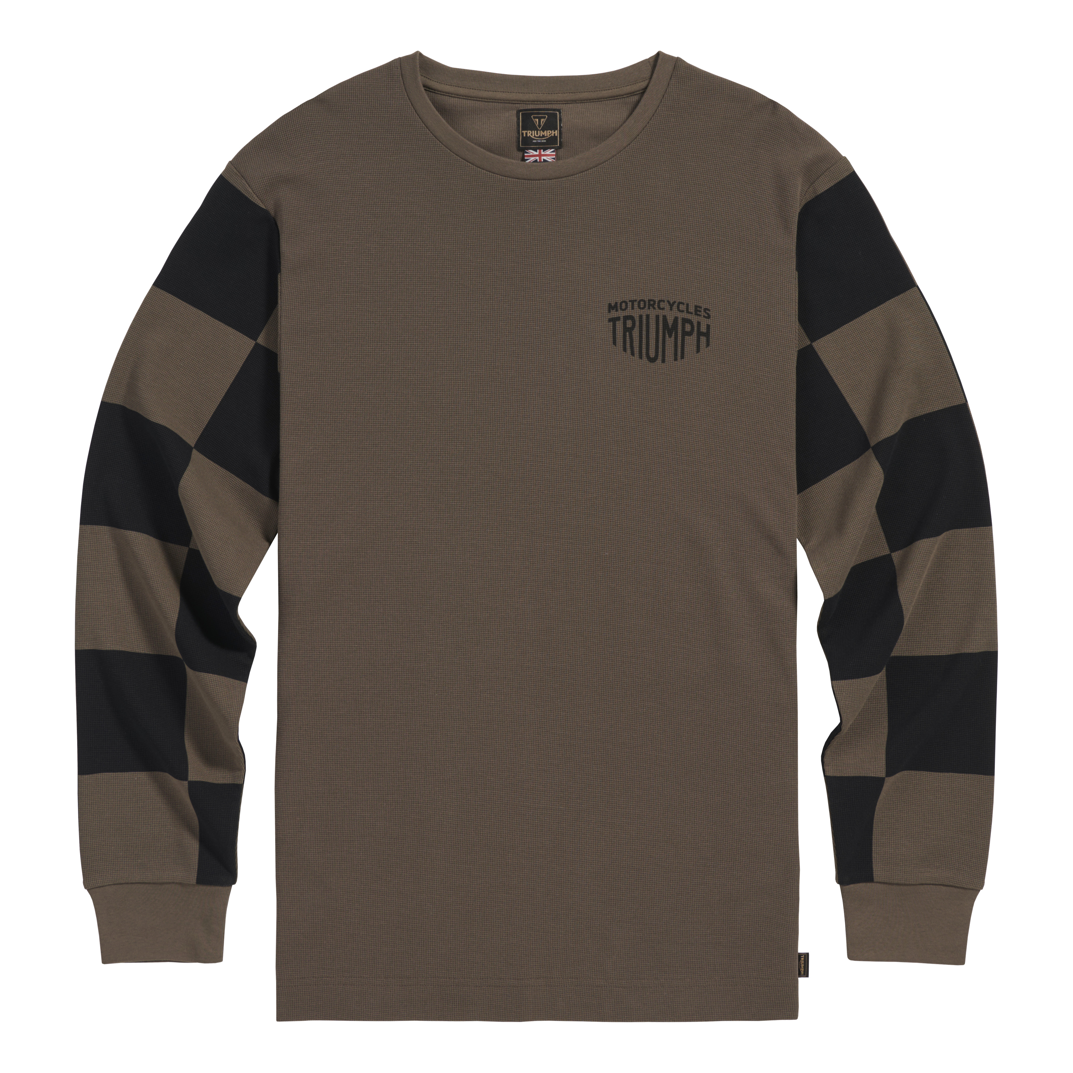 トップス house on the hill L/S Tee (Checker) Harker Checkerboard Long Sleeve T-shirt in Iron | Casual Clothing