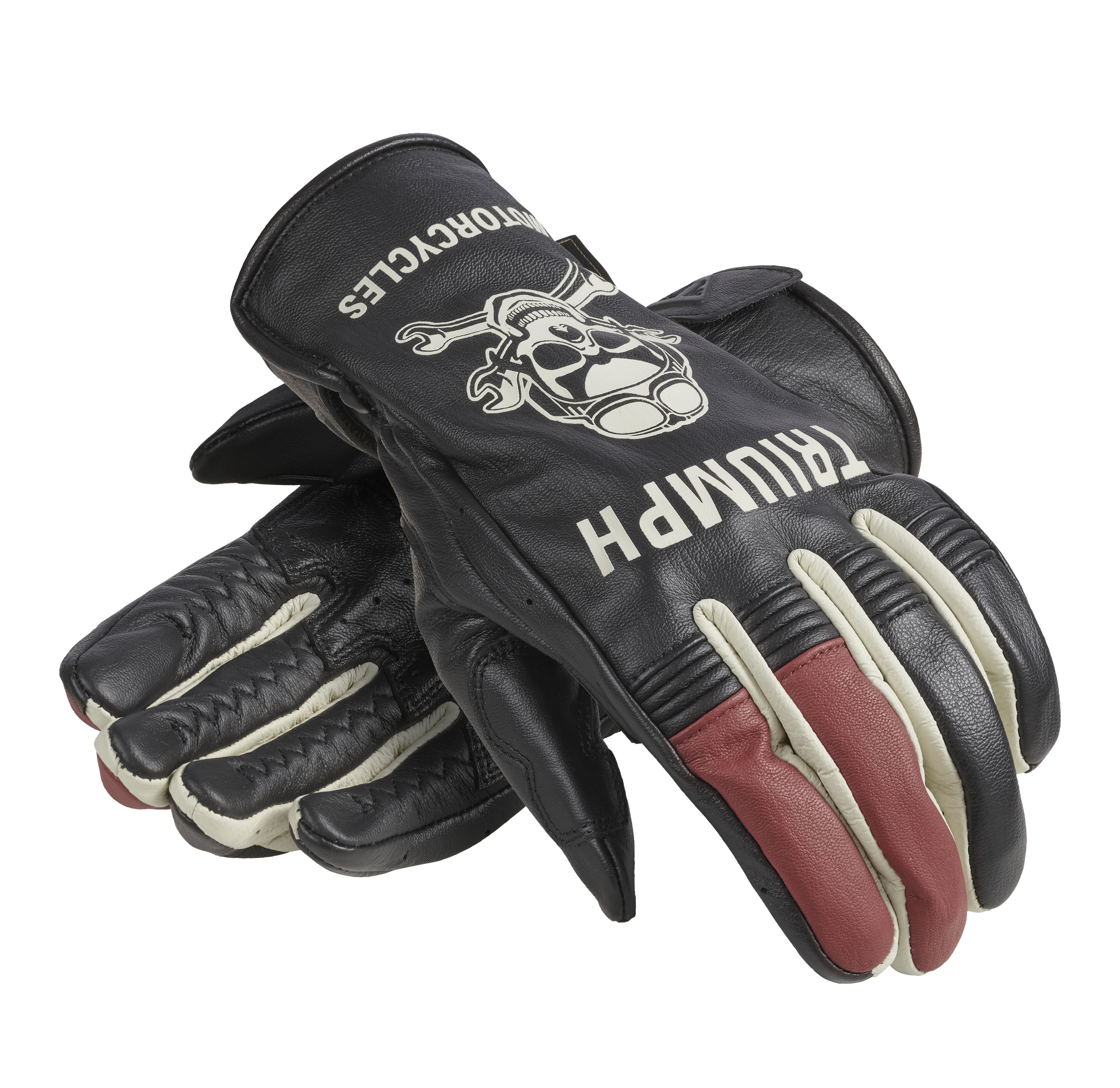 ともろてん Moto Glove in Black, Bone and Red | Motorcycle Clothing
