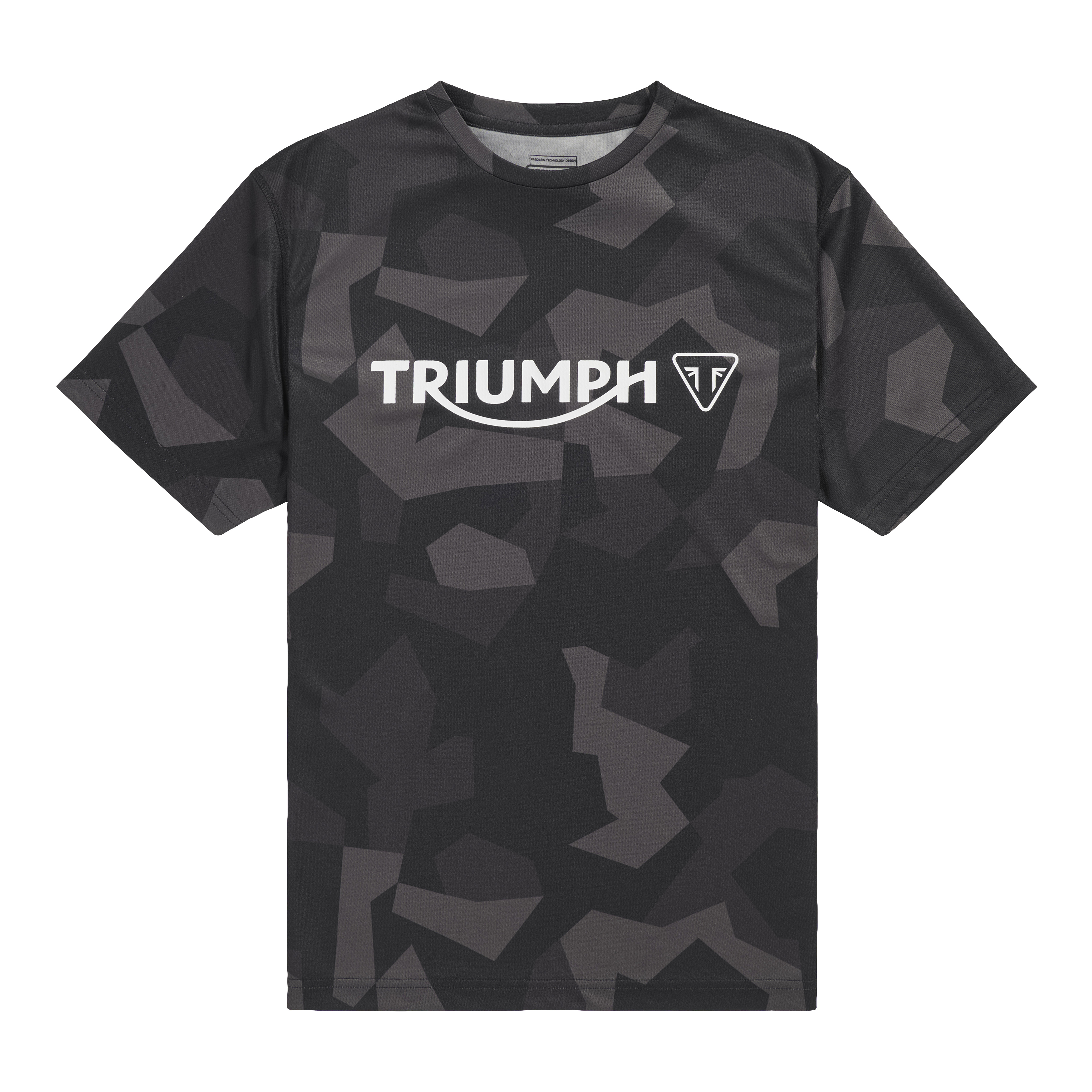 Rapid Dry Crew Neck Tee in Black Camo | Motorcycle Clothing