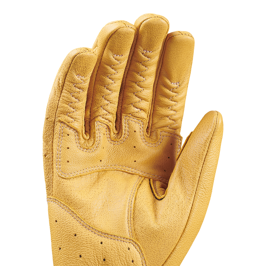 Piston Leather Gloves in Yellow & Black | Motorcycle Clothing